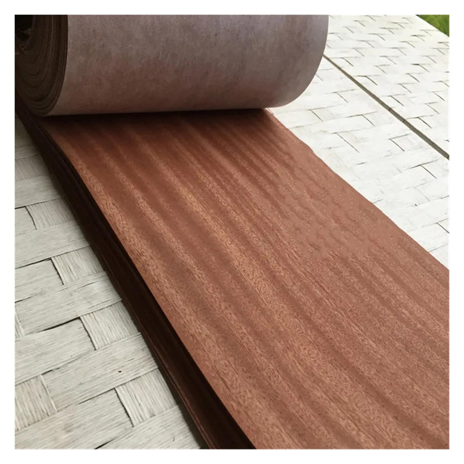Rzeźba drewno naturalne prawdziwe drewno fornir w plasterkach Sapele 0,2 mm forniry meblowe okleina krawędziowa 26 * 250 cm (szer. x dł.) drewniane patyczki (2 szt. 26 x 250 cm)