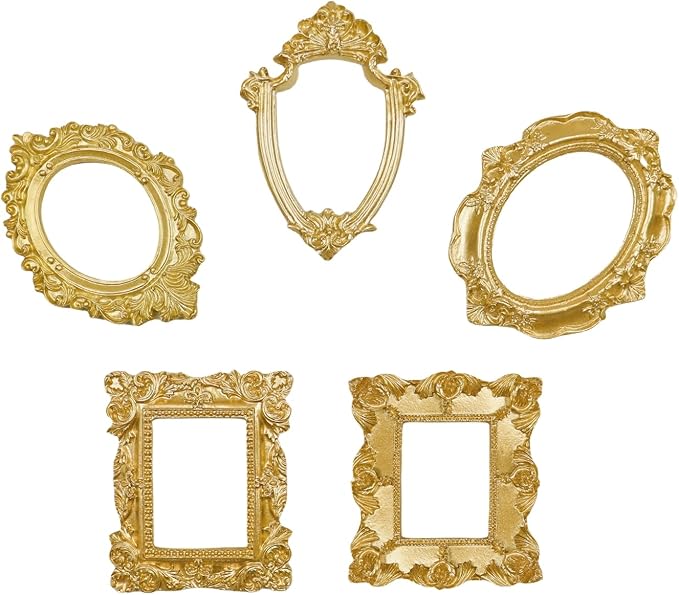 ERESGREAT Antique Gold Mini Picture Frames: Vintage Framing with Style