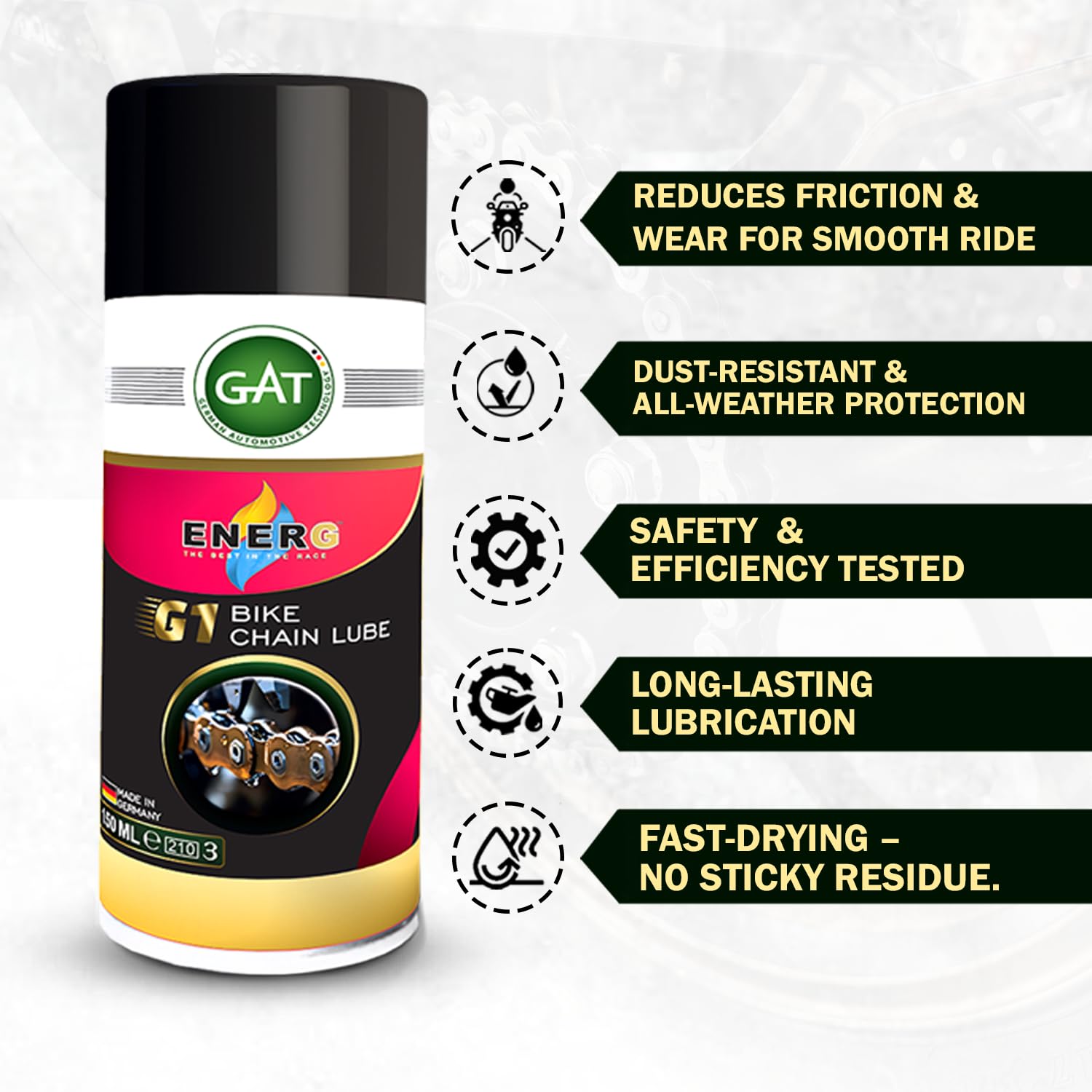 ENERG G1 Bike Chain Lube Spray 150ml 2