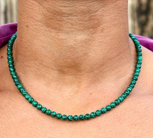 Miniatura 8 de Malachite Crystal Necklace for MenWomen Genuine Gemstone Malachite Jewelry Handcrafted by Master Shaman made in USA (15, 01 6mm Bead Diameter)