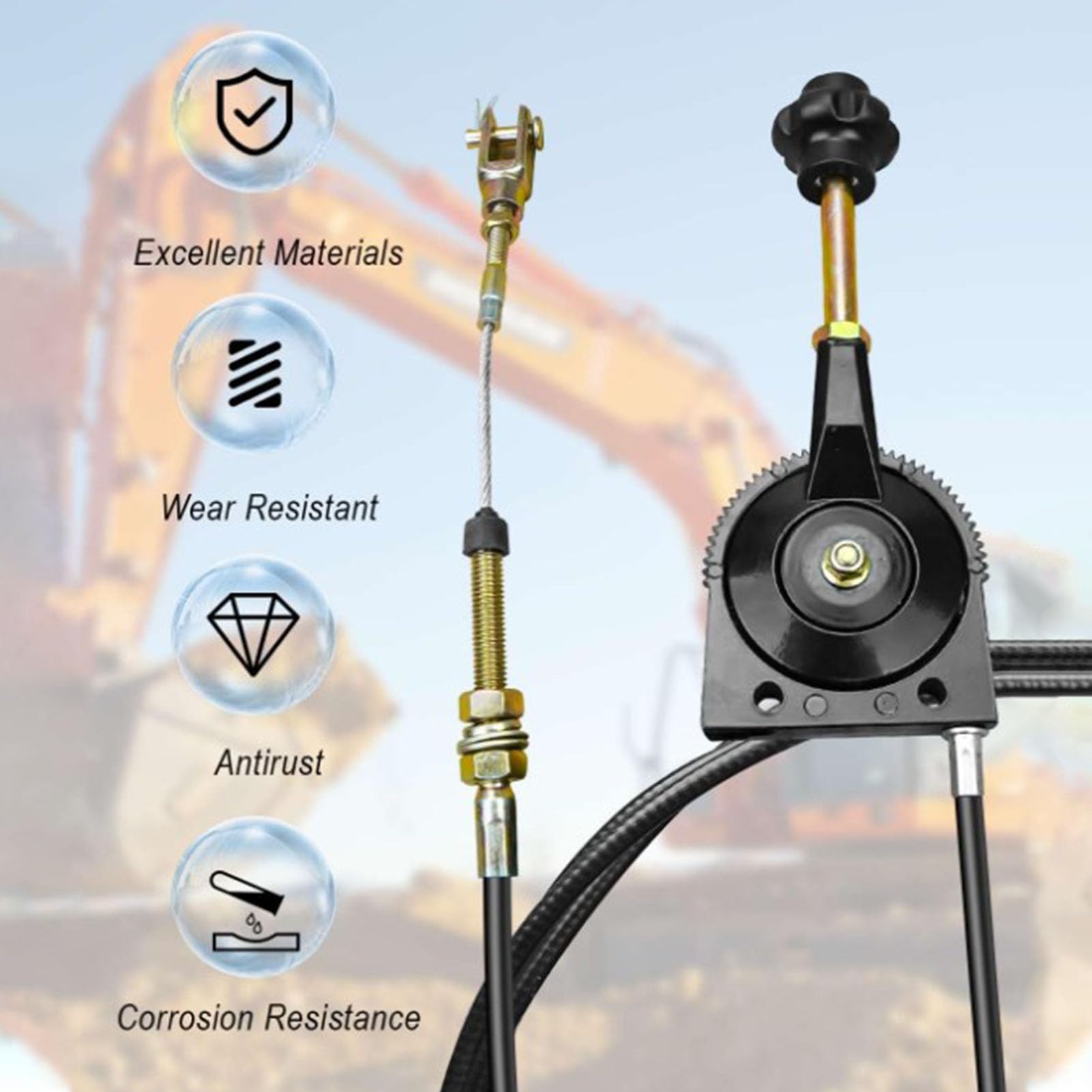 Kabel Universeel te gebruiken als Gaskabel, Versnellingskabel, Koppelingskabel, Motorremkabel, Bedieningskabel voor Grasmaaiers, Zitmaaiers, Verticuteermachines, Kooimaaiers, Tuinfrees, Hakfrees - Onderdelen in en om Huis en Tuin