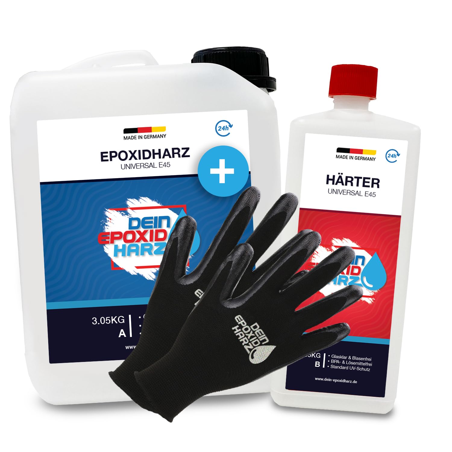 Epoxidharz mit Härter | 6kg GfK set | Profi Qualität glasklar & geruchsarm | Gießharz für Holz + Schutzhandschuhe