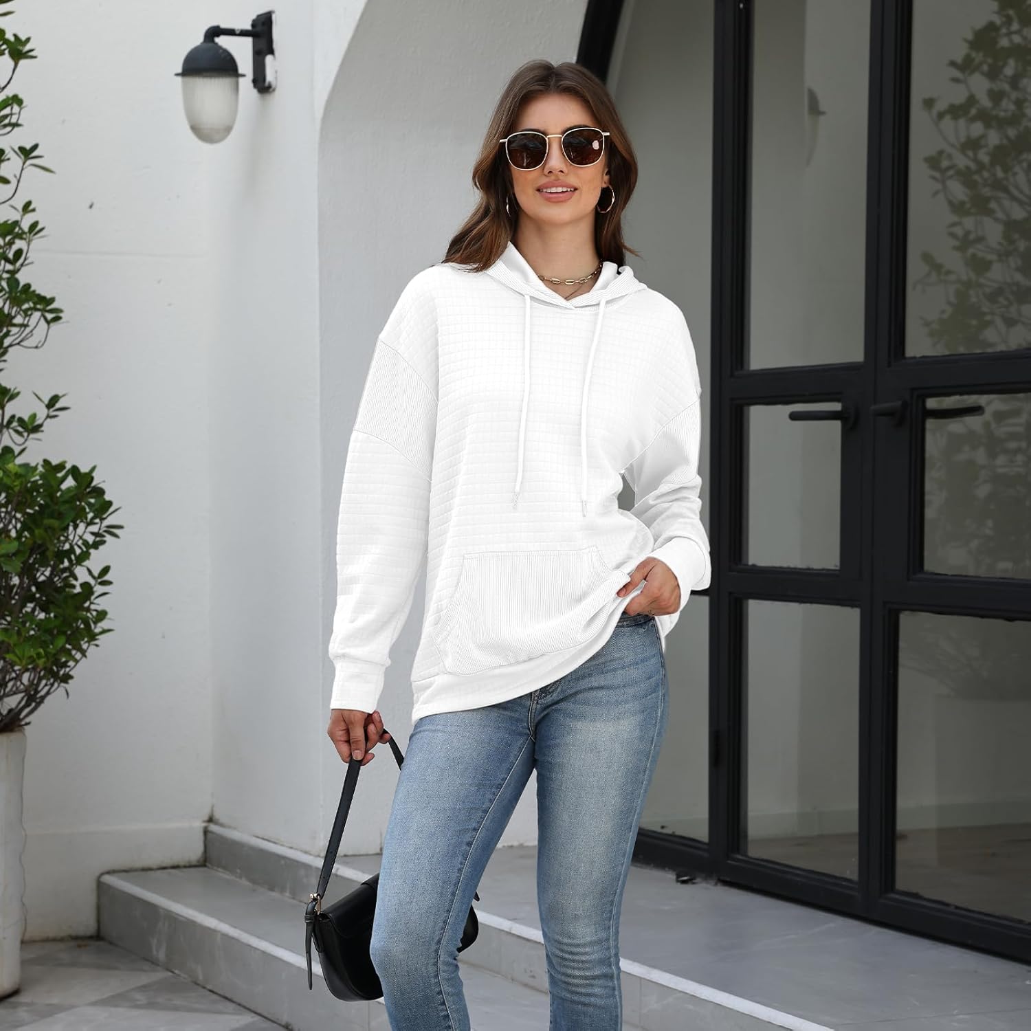 Hoodies for Women Long Sleeve Sweatshirt Pullover with Pockets Casual Loose Fit Tops Hoodie Clothes - Image 4