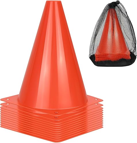 Miniatura 1 de 122450 conos de fútbol, conos de fútbol de 7 pulgadas, conos de tráfico de plástico, conos de entrenamiento para baloncesto, fútbol, patinaje,