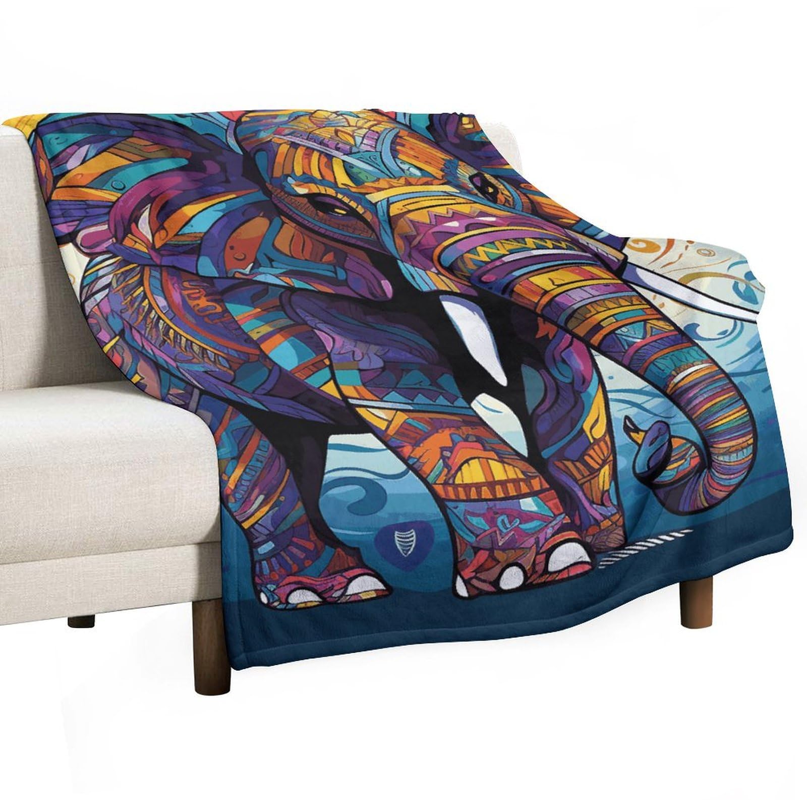 Couverture éléphant en flanelle de qualité premium pour lit