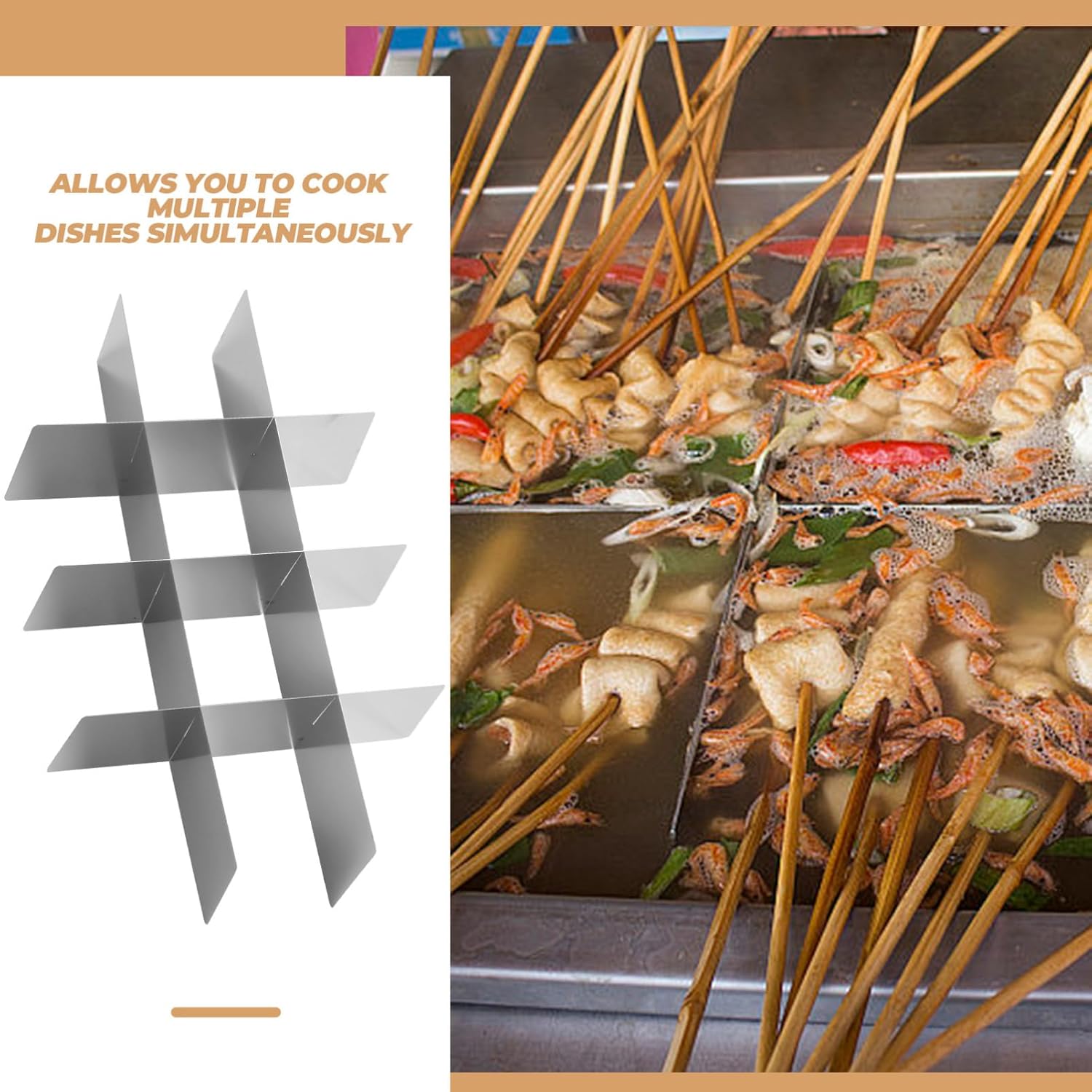 Alipis Cooking Pot Stainless Steel Divider Separator Design for Skewers and Hotpot Household Pot Divider for and Cleaning