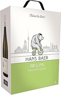 Hans baer - Riesling - German dry white wine - Rheinhessen, Germany, Bag in Box (1 x 3 L)