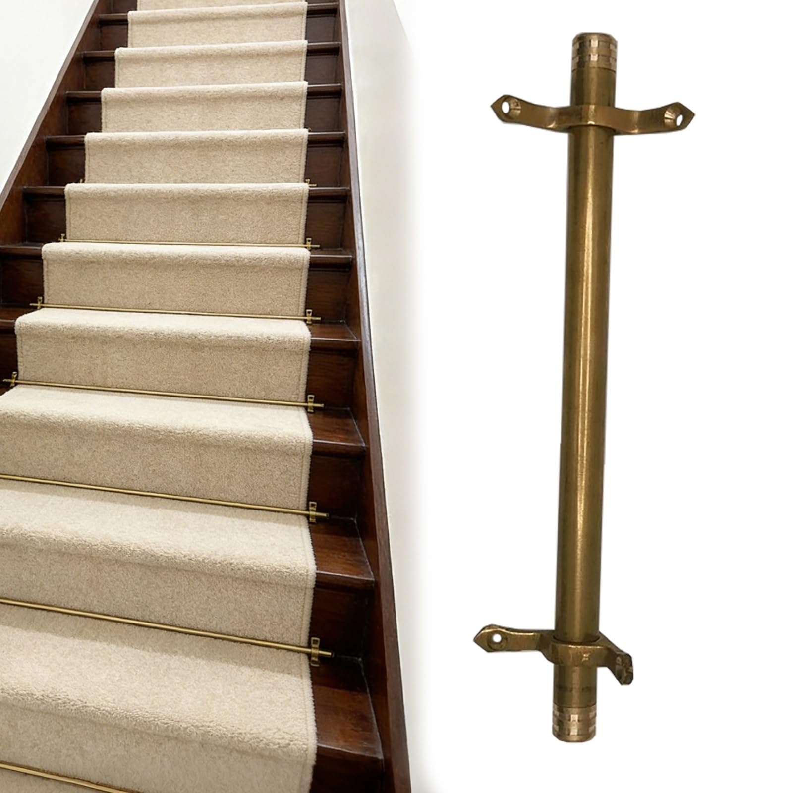 asdchZen Gold Metal Stair Rods For Carpet Runners, 86Cm/34In, Durable & Stylish Design,IPWE08163-15pcs-86cm/34in