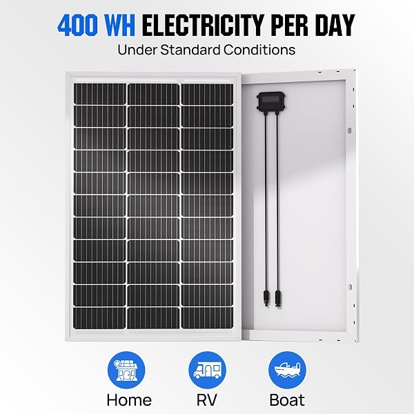 ECO-WORTHY 2Pack 12V 100w solar panel, 200 Watt Solar Panel of High Efficiency Monocrystalline Module for RV Trailer Camping Off-grid - 2