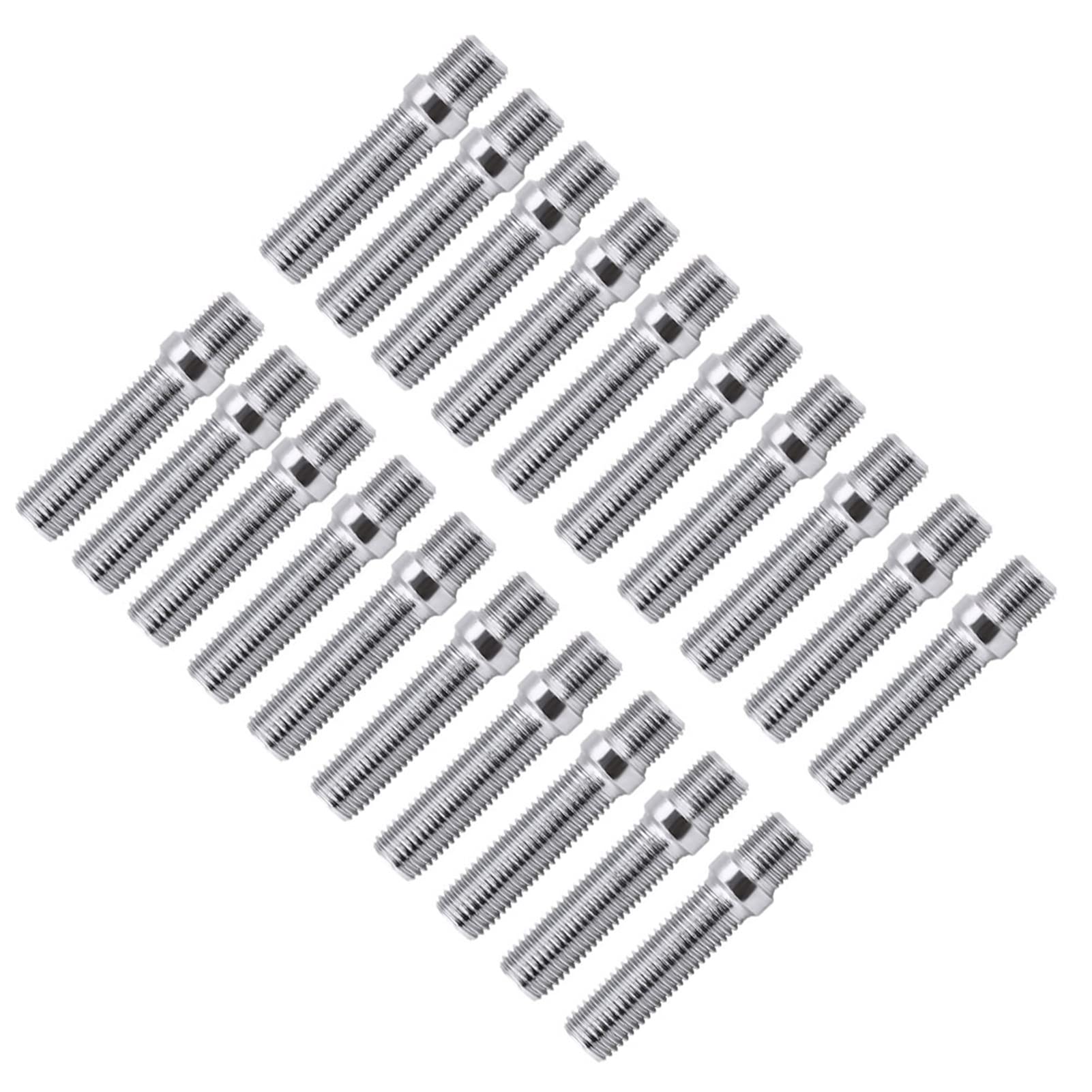 para Kit de Conversión de Espárragos, M12x15 Espárragos de Rueda Extendidos 20 Piezas 50 Mm Conversión de Espárragos de Ruedas Extendidas 12x1.5 a 12x1.5 Adaptador de Tornillo Apto para Kit de Convers