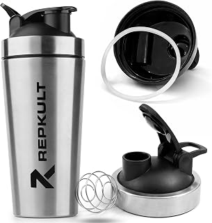 REPKULT Stainless Steel Gym Shaker Bottle 750 ml Silver for Protein Shake 100% Leakproof Guarantee Pre Workout Sipper Bott... Price In India