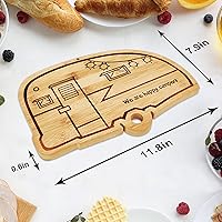 Vista 4 de RV Cutting Board Campsite Retro Happy Camper Bamboo Wood Camper Chopping Board Perfect Funny Serving Tray for Vegetables Fruit Cheese, RV Camper