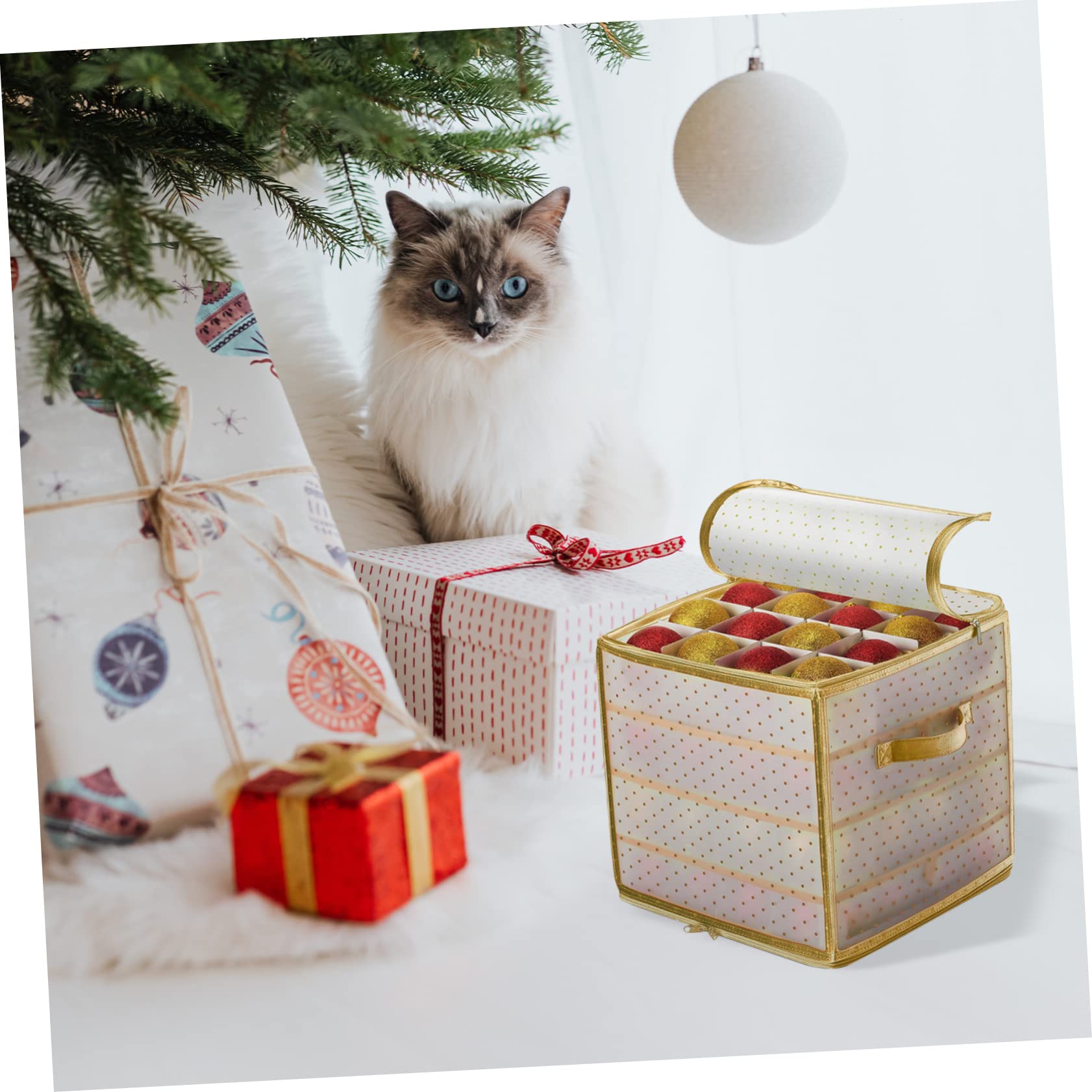 Aufbewahrungsbox Leicht zu Verstauen mit 75 Fächern Weihnachtskugel aus Oxford Stoff Multifunktional und für Schmuck und an Theken und Anderen Orten