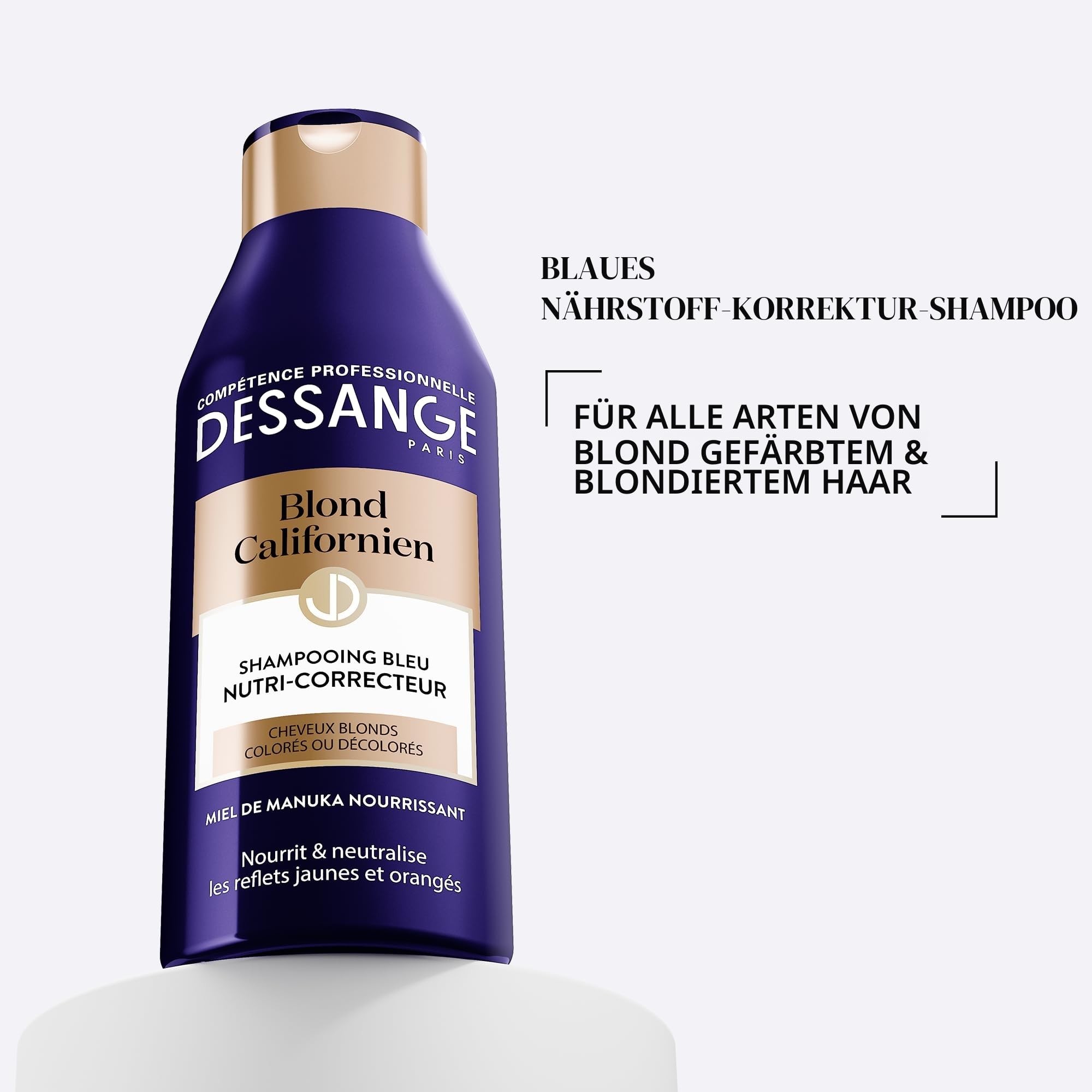 Dessange - Blaues Nutri-Concealer-Shampoo – für gefärbtes oder gebleichtes Haar – Californienblond – 250 ml – 3 Stück