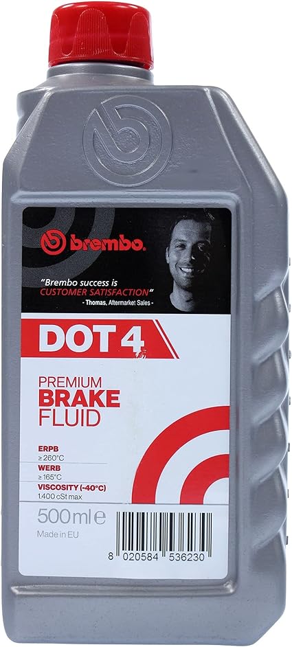 Brembo l04005 líquido de Frenos Dot 4 para Vehículos, El embalaje puede variar, 500 ml