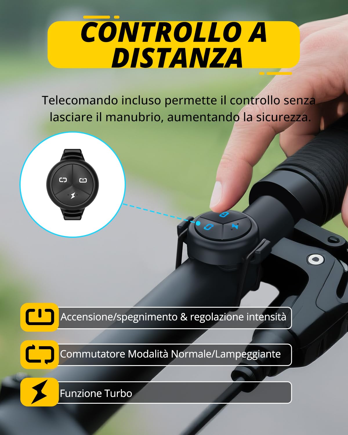 towild DL1200S Luci Bici con Telecomando,1200 Lumen Montaggio a Sospensione Luce Bicicletta LED, USB-C Ricaricabile da 3200mAh,Antiabbagliante Luce per Bici Strada e MTB, IPX6 Fanalini Anteriori Bici