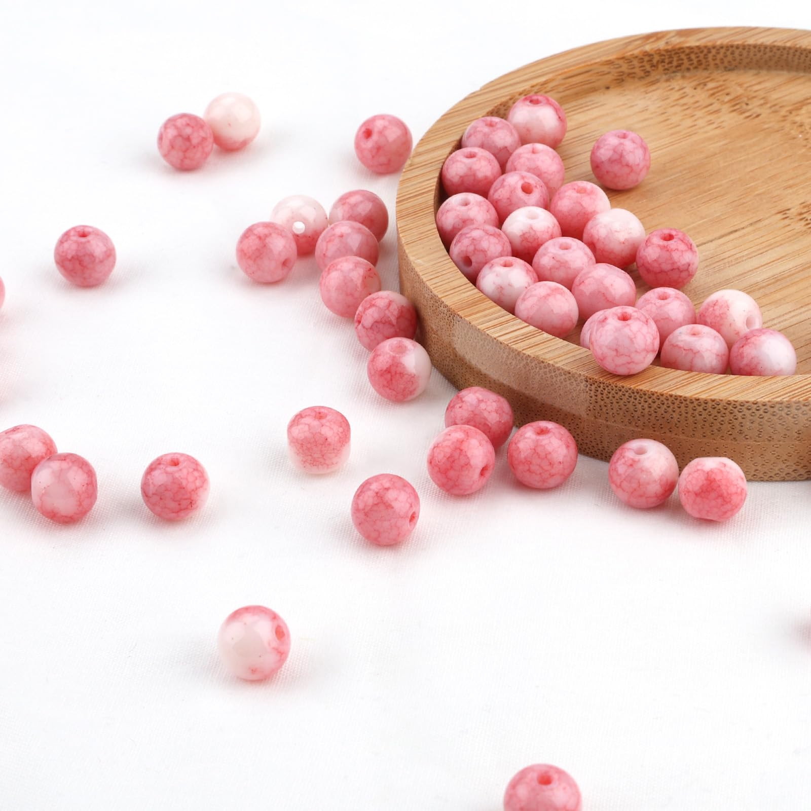 msymsyu 100 Pcs Glass Beads, 8mm Gemstone Beads, Colour 17