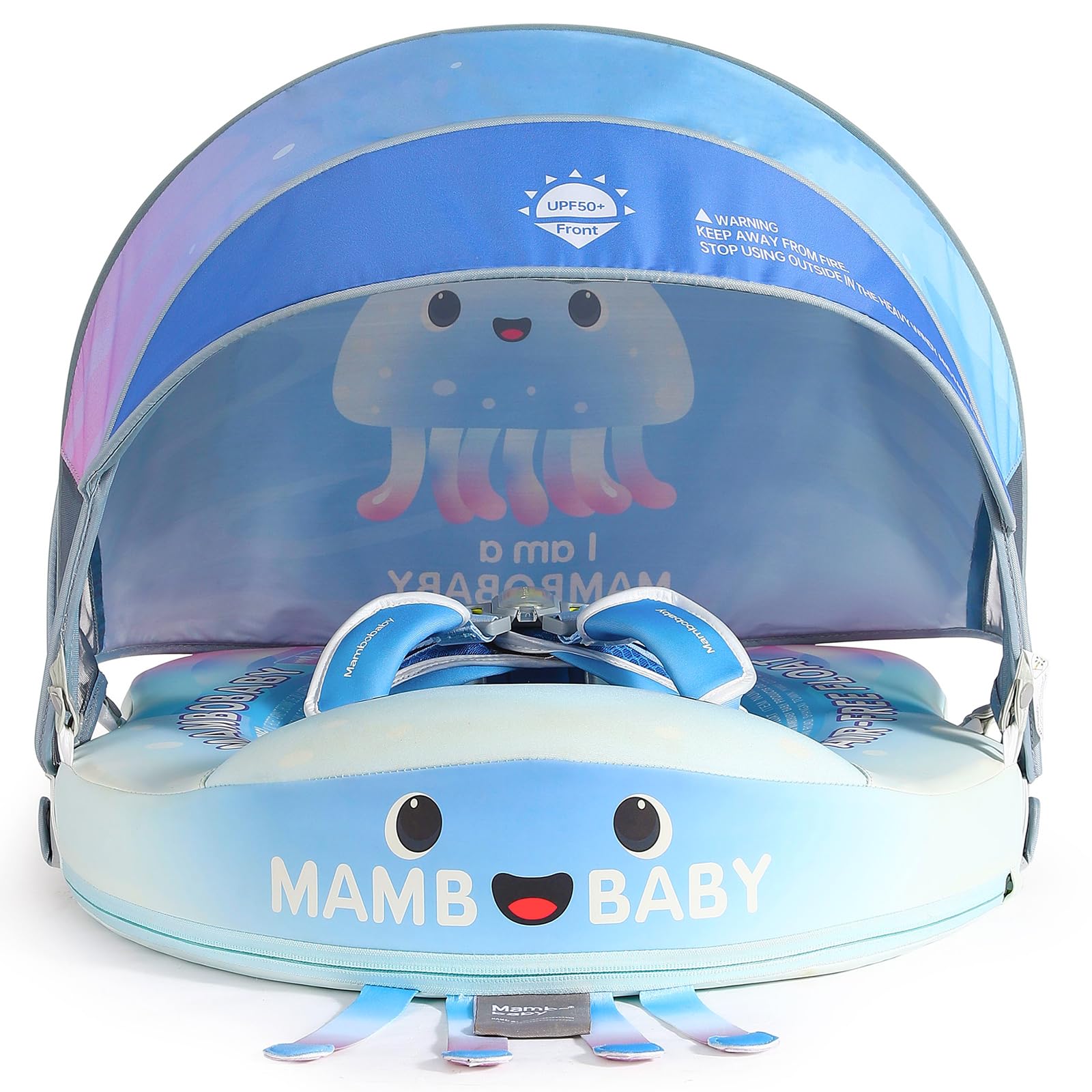 3 Swim Method Add Bed More Comfortable Mambobaby Float with Canopy and Tail Skin-Friendly Infant Pool Float Non Inflatable Baby Swim Float Mambo Float Swim Trainer for Boys Girls Aged 3-24 Months
