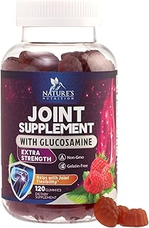 Joint Support Gummies Glucosamine Plus Vitamin E - Nature's Joint Support Supplement for Occasional Discomfort for Back, Knees & Hands - Cartilage & Joint Health & Flexibility Support - 120 Gummies