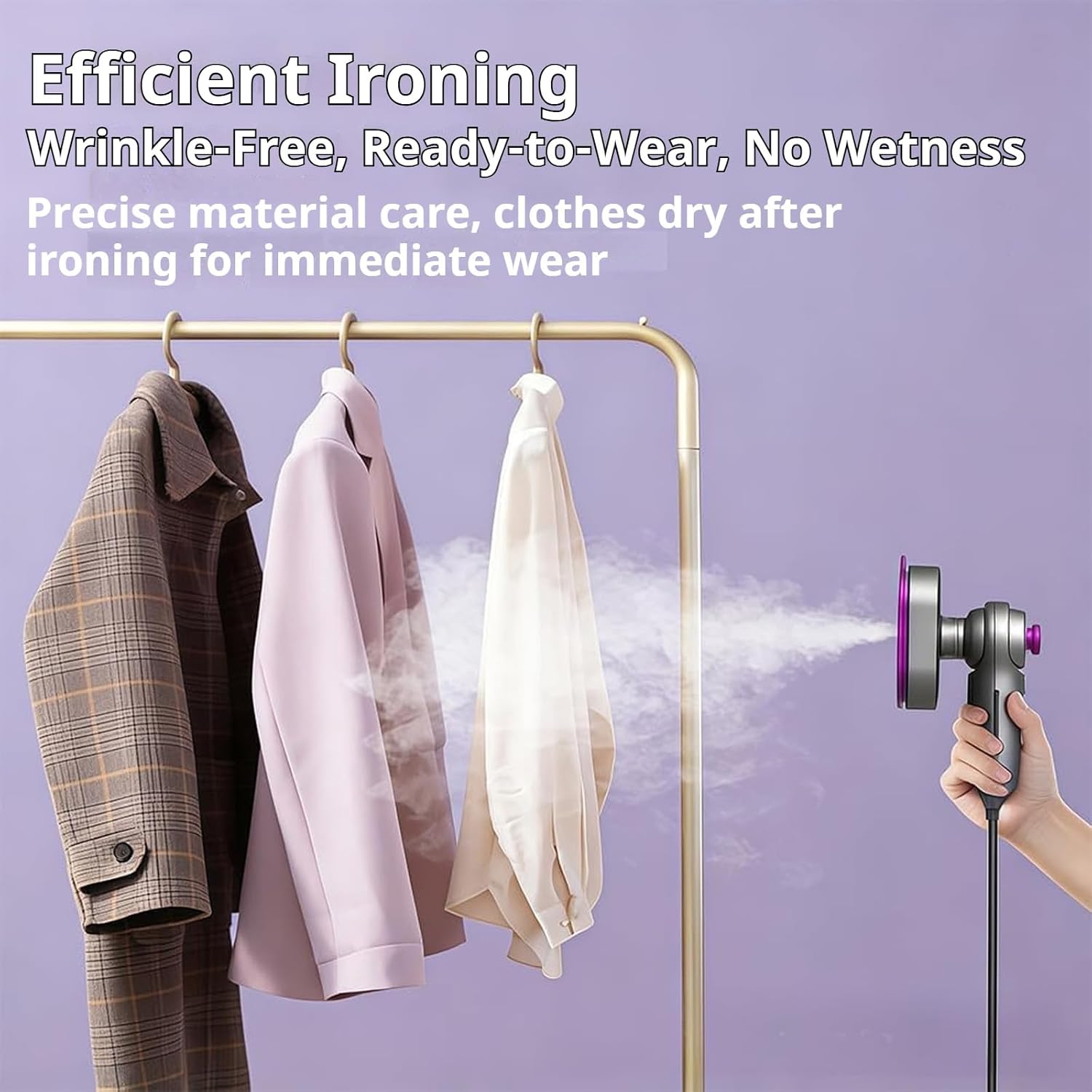 2026 Upgraded Mini Steam Iron for Clothes – Crisp Clothes in Minutes, 2 in 1 Garment Steamer, Portable Handheld Travel Iron and Steamer for Travel & Home Use (White*1)