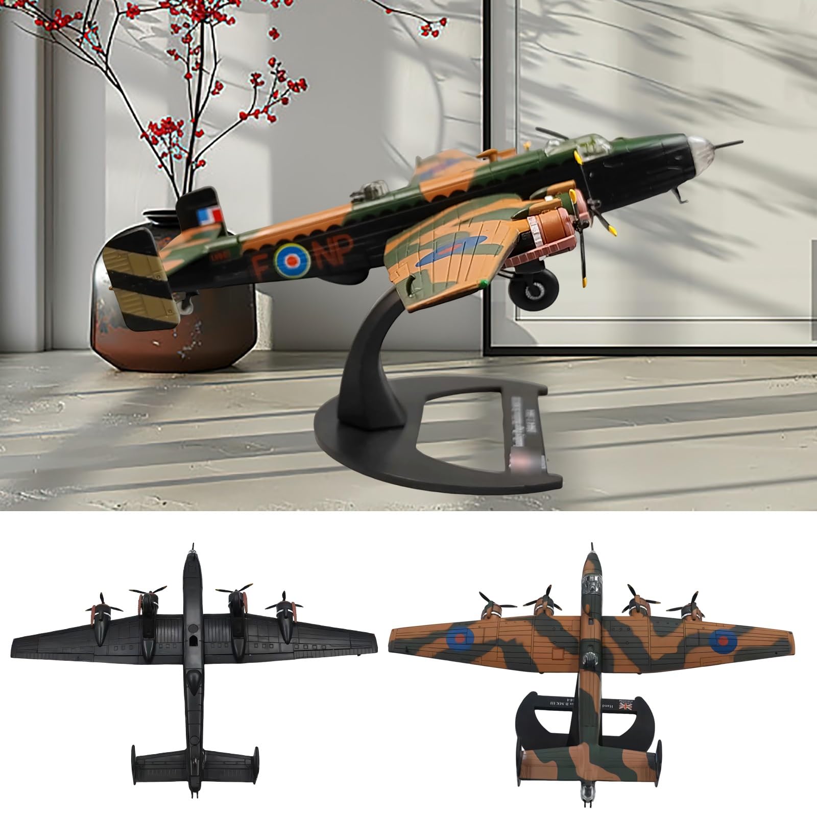 Modello bombardiere B.Mk III in scala 1:144 Realistico in lega pressofusa, display statico collezione con parti rotanti, regalo militare perfetto appassionati Desktop, scaffale decorazione