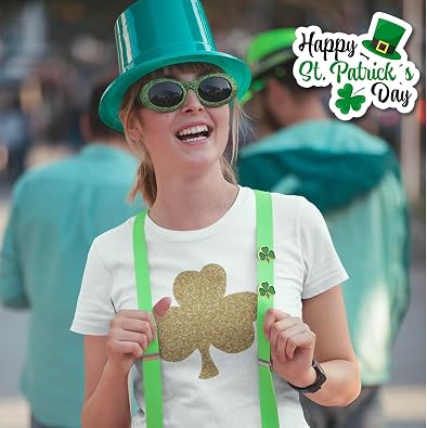 12/24/50/100 Pcs St. Patrick's Day Clover Lapel Pins Ireland Irish Three Leaf Shamrock Lapel Pins Perfect Gifts Badge Brooches Patrick Day Souvenir