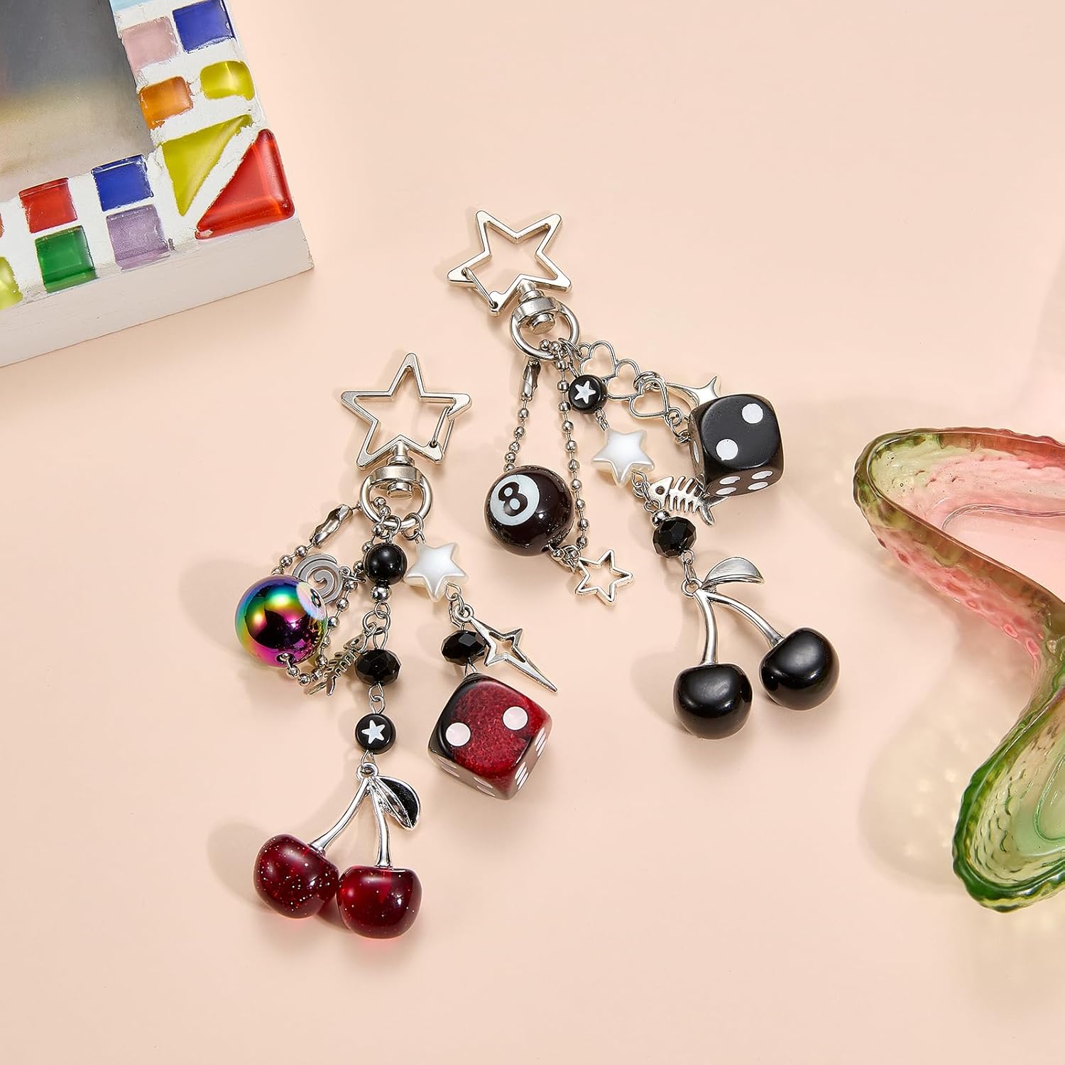 2 Pcs Cute Keychains for Women Purse Charms Aesthetic Keychains Bag Charms for Handbags Backpacks Decorations - Image 3