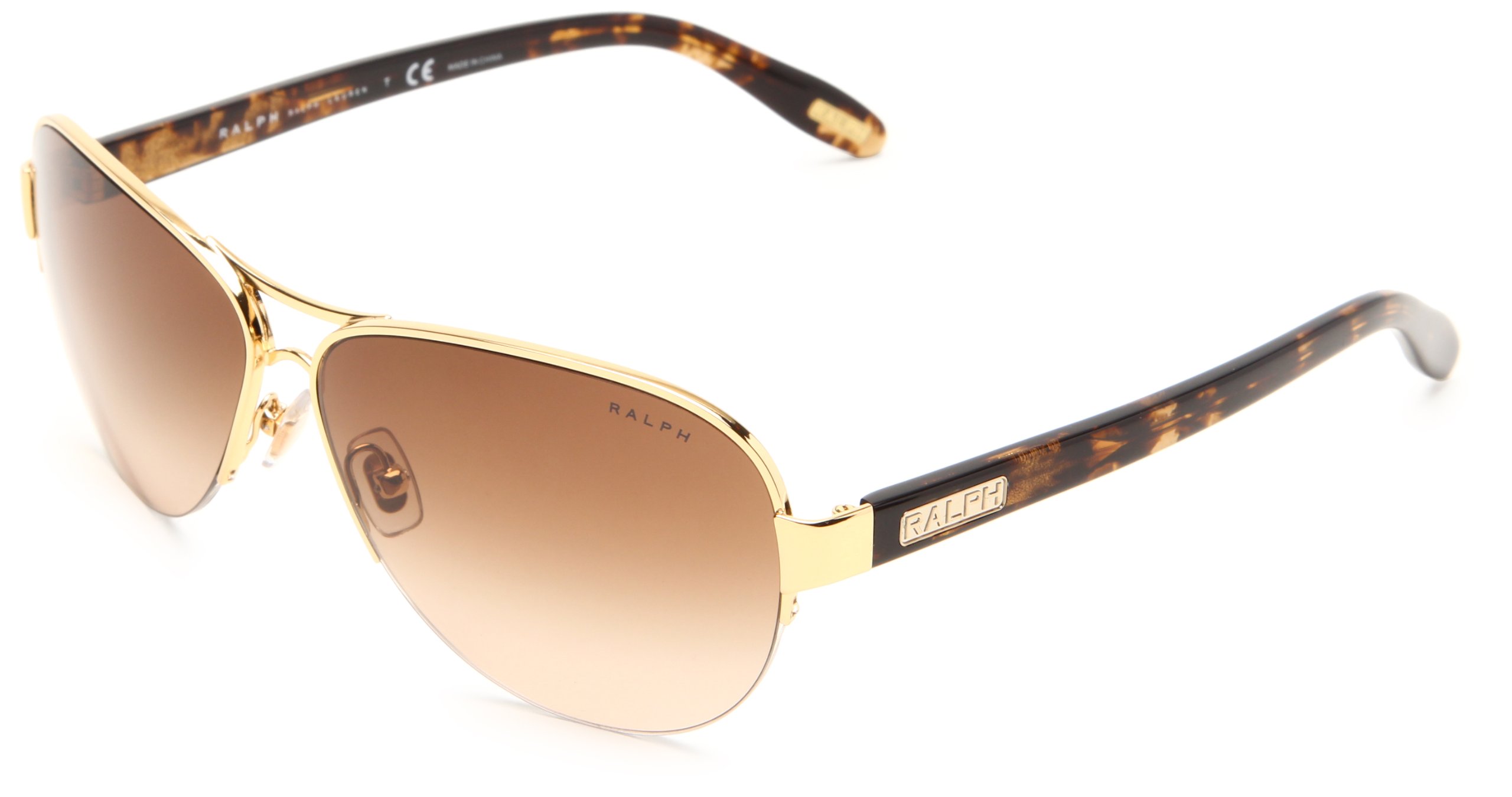 Ralph By Ralph Lauren Womens Ra4095 Aviator Sunglasses Gold  display picture 2