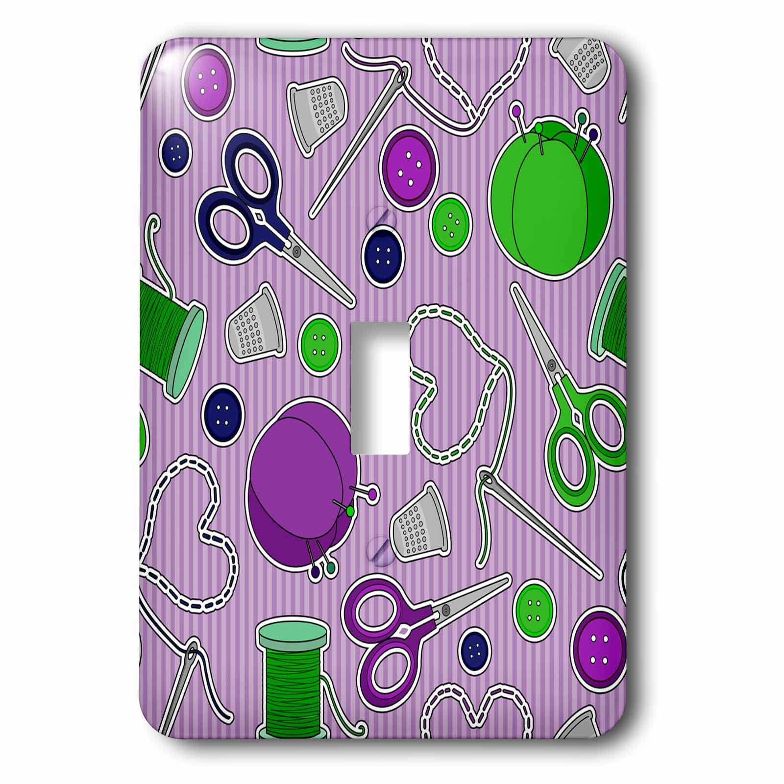 Interrupteur à bascule motif Sewing Love 3dRose lsp_175384_1 violet design artistique