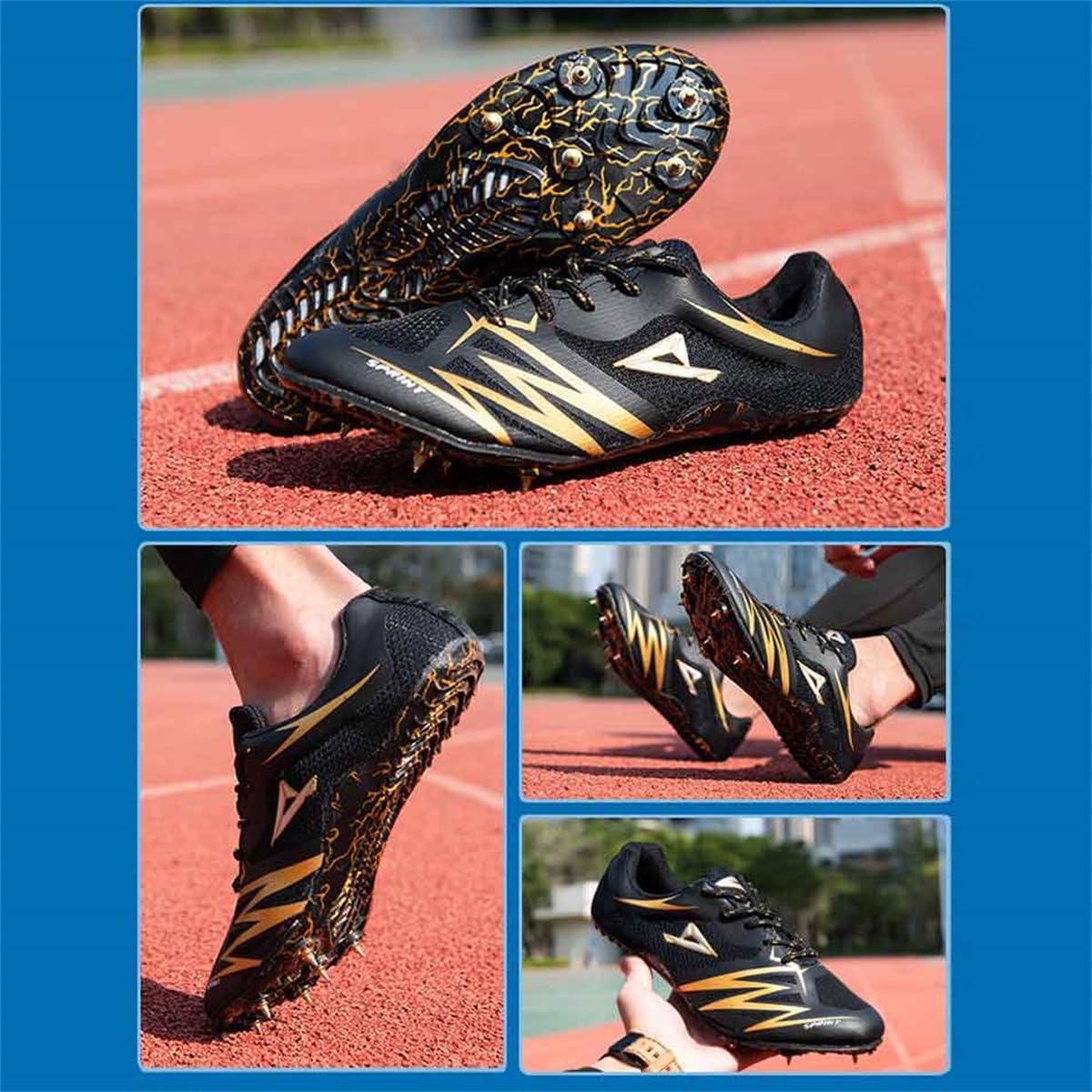 Unisex Spikes Sprint Shoes, Breathable Track & Field Shoes for Men Women Kids Racing Throwing Hurdling Sneakers