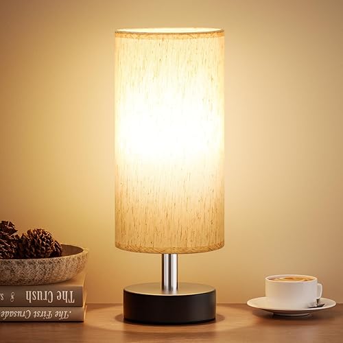 Small Table Lamp for Bedroom - Bedside Lamps for Night Stands, Minimalist Nightstand Light Lamp, Desk Lamps for Reading Room, Kids Room, Living Room, Office, Dorm