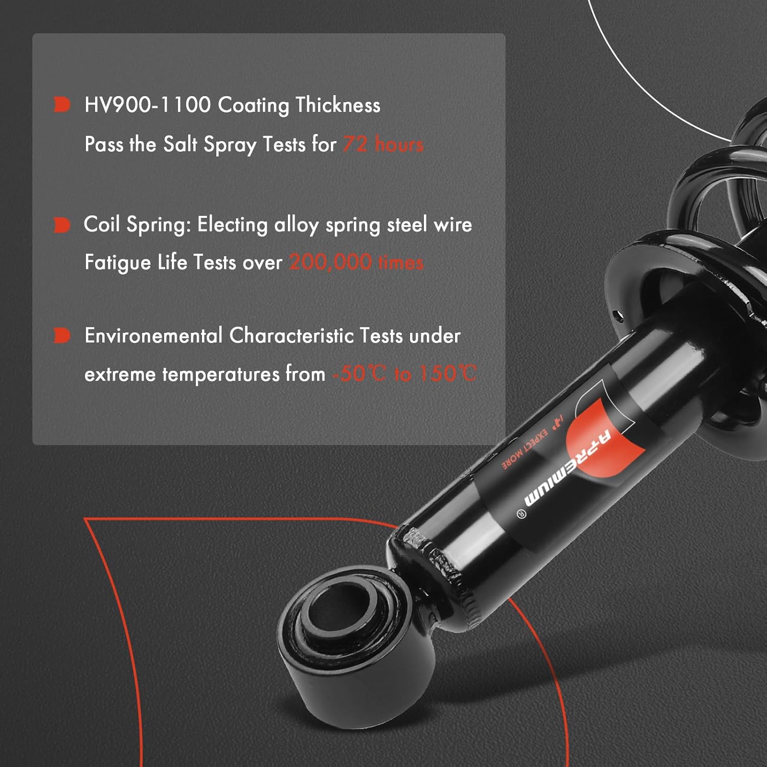 A-Premium Rear Pair (2) Complete Strut & Coil Spring Assembly Compatible with Mitsubishi Galant 2004-2011 2.4L, Driver and Passenger Side