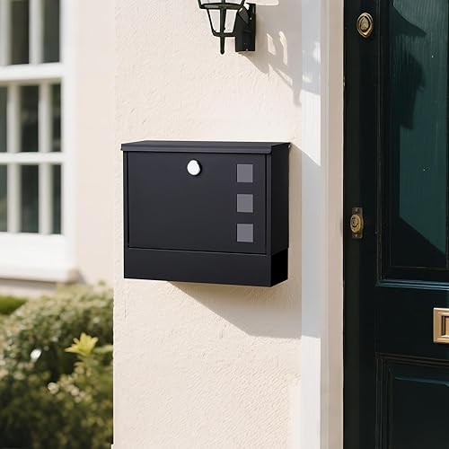 Miniatura 9 de Jssmst - Buzón con cerradura montado en vertical en la pared - Buzones con cerradura de llave de gran capacidad, 14.3 x 4.1 x 11.8 pulgadas