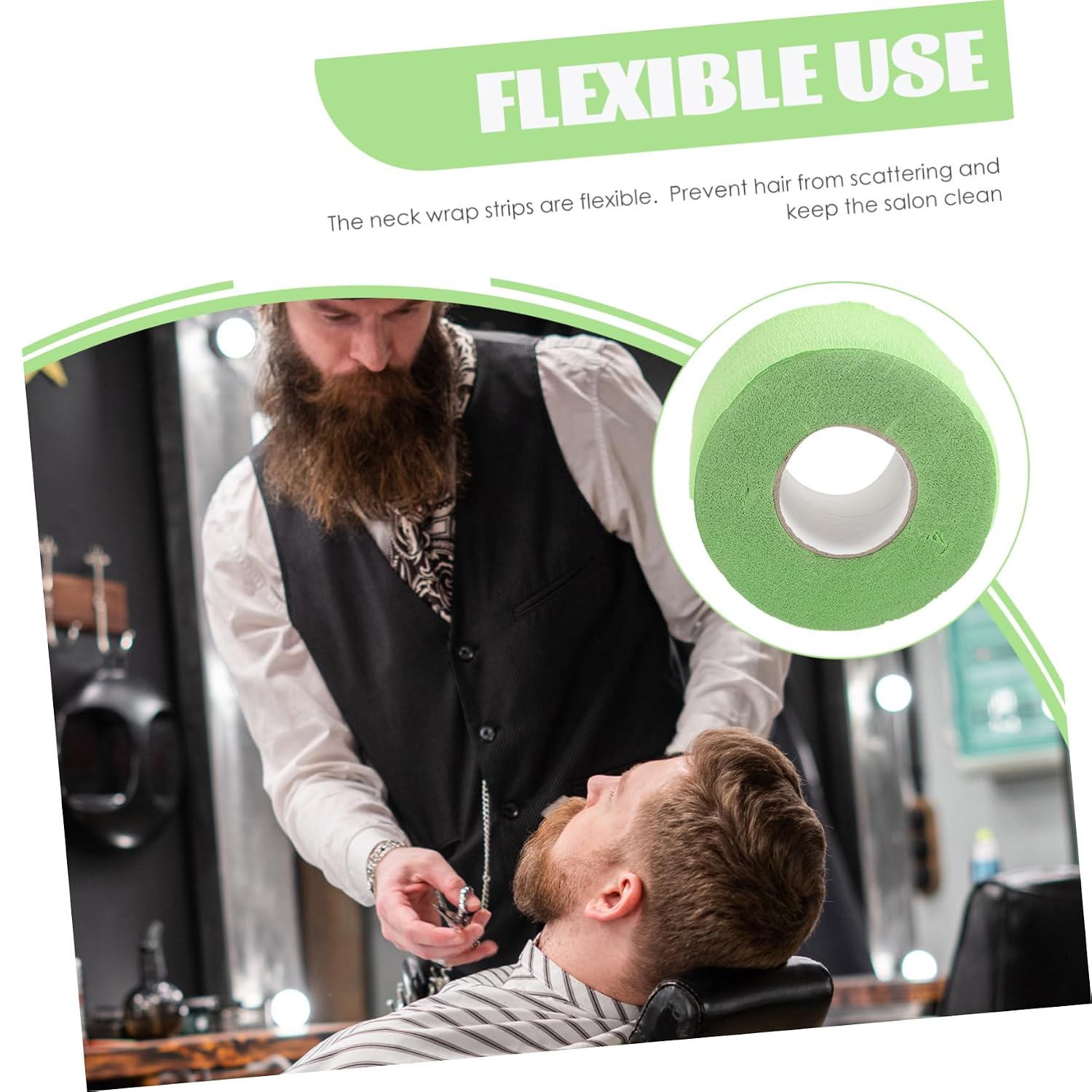 Disposable Barber Neck Strips 5 Rolls Paper for Haircut Salon