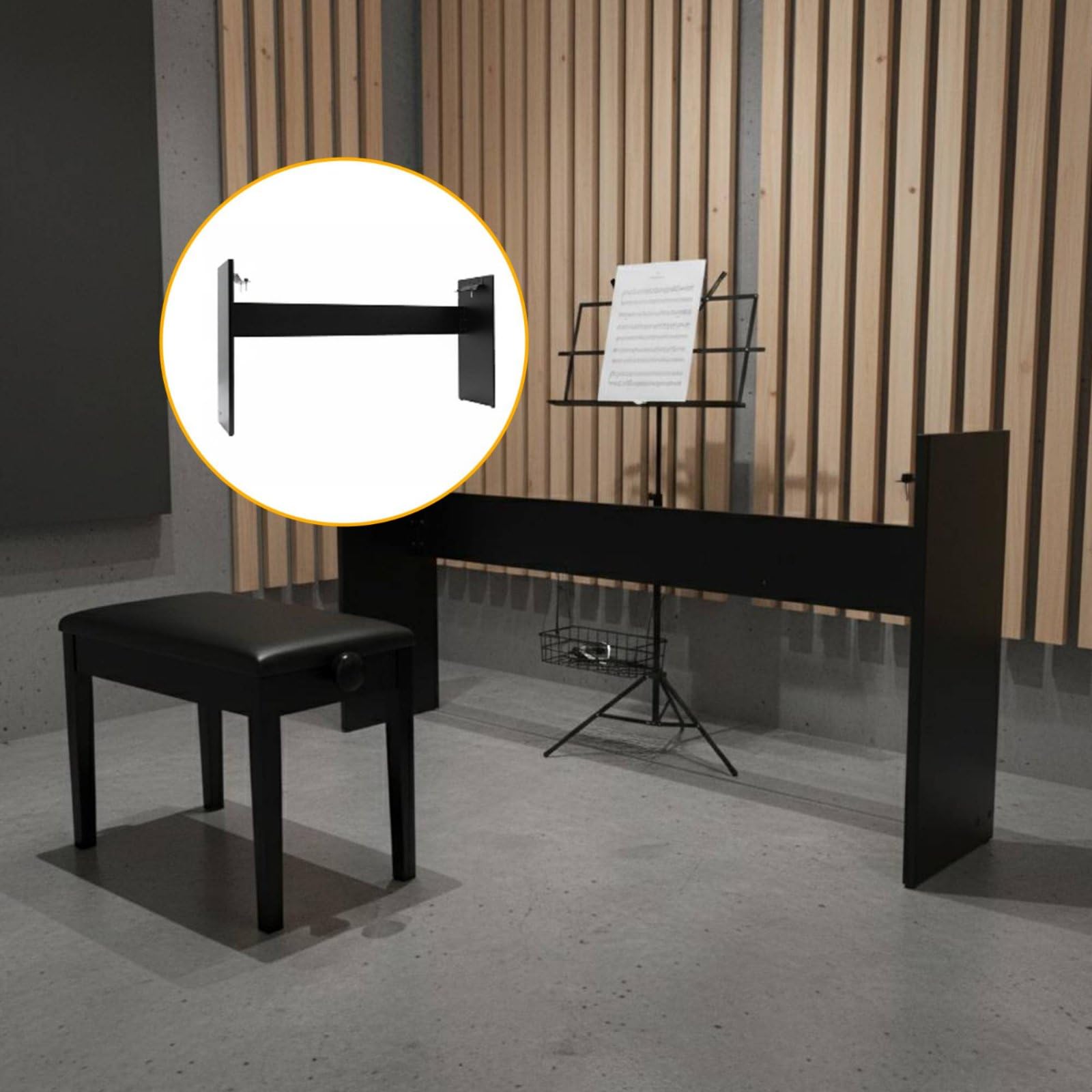 TISHITA Supporto per Pianoforte Digitale Stand Tastiera 88 Tasti Legno Struttura Rinforzata Telaio Stabile Staffe di Fissaggio Compatibile Serie P105 Adatto per Aula Musica , Bianco