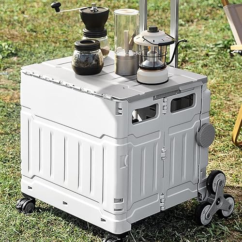 Miniatura 4 de Folding Shopping Cart,Collapsible Rolling Cart with Wheels,Shopping Cart for Groceries,with Telescopic Handle,Lid Wear Resistant Noiseless 360Rotate