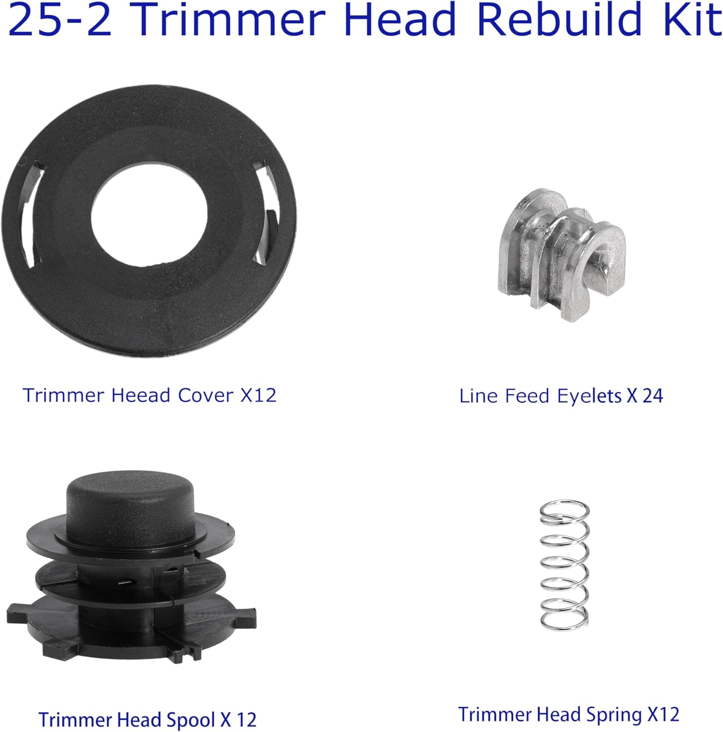 25-2 Trimmer Head Rebuild Kit for Stihl 25-2 FS44 FS55 FS80 FS83 FS85 FS90 FS100 FS100RX FS110 FS120 FS130 String Trimmer with Cover Cap Parts Head Spool (Spool-S2512)