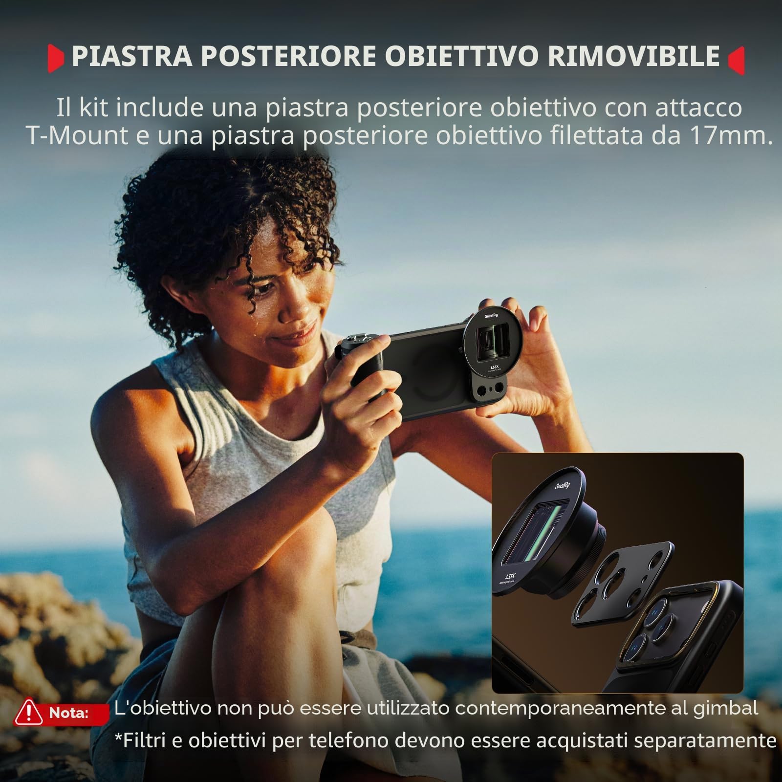 SMALLRIG Kit Custodia per Telefono FilMov per iPhone 17 Pro, Custodia Magnetica per Telefono con Piastra Posteriore per Obiettivo, Supporto per MagSafe, per DJI, per Insta360, Nero - 5549