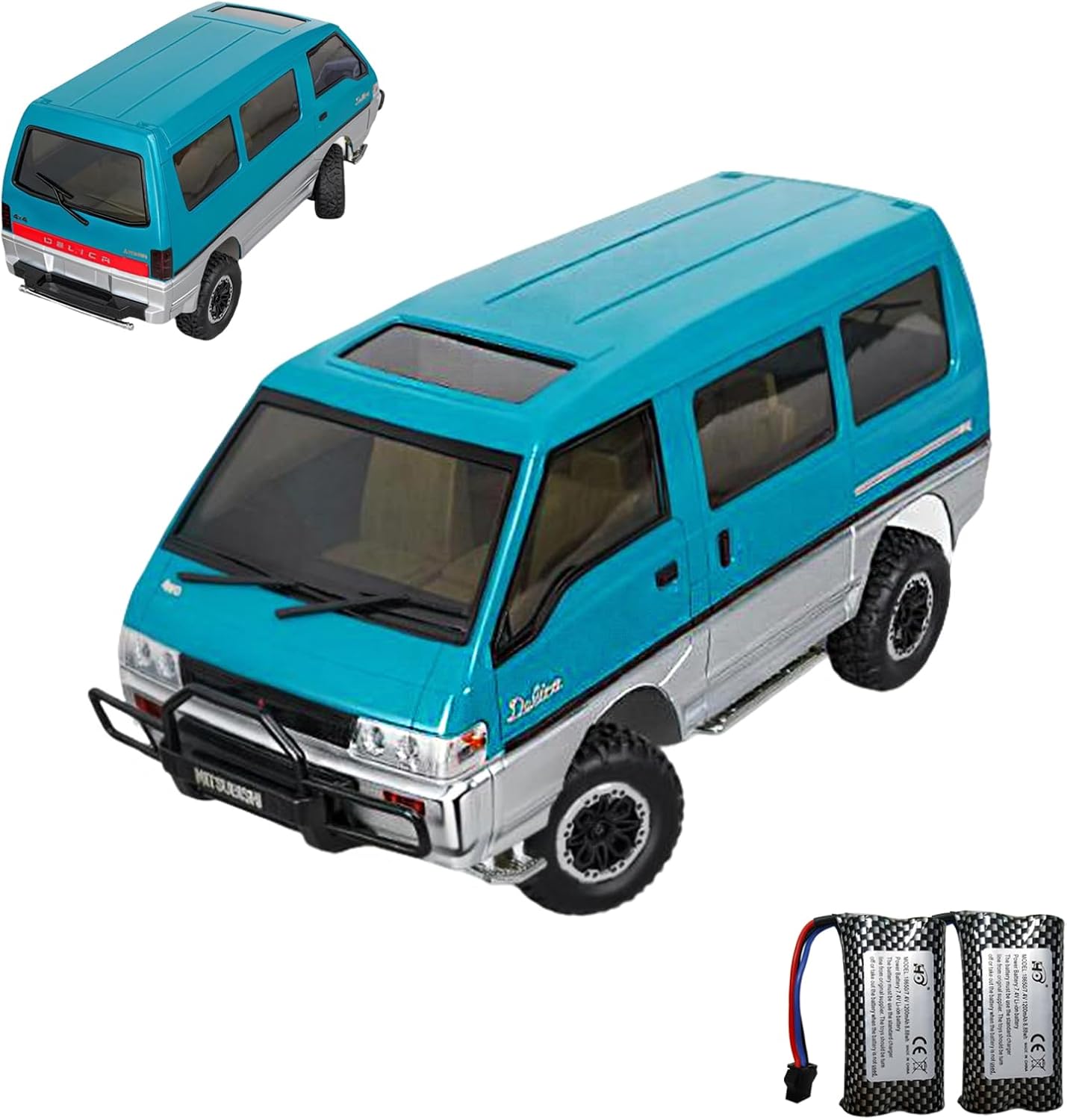 YUCT 1/12 Mitsubishi Delica L300 4WD RC Rock Crawler, 2.4GHz Remote Control Van, Two 1200mAh Batteries