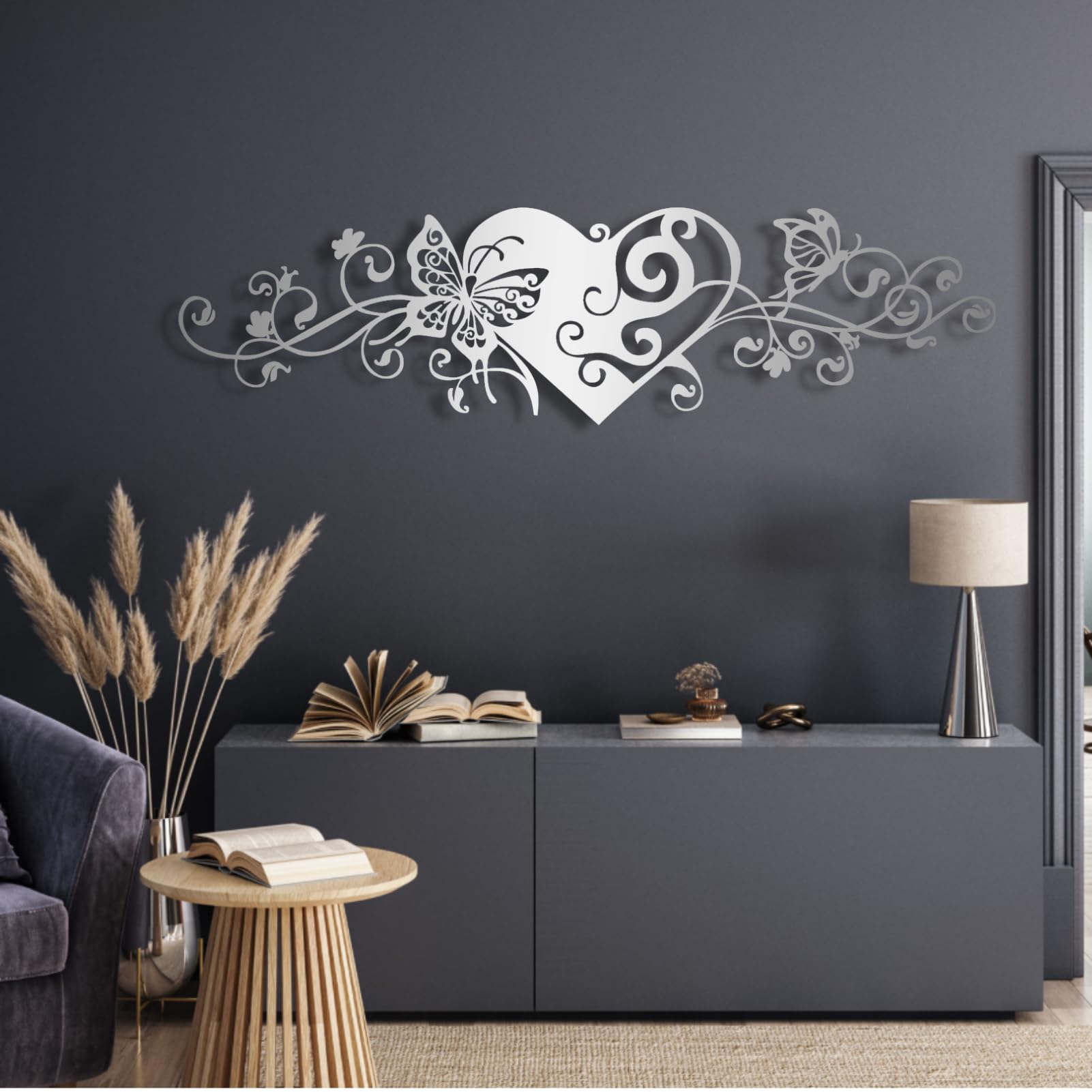 Amazon.com: Metal Wall Art, Metal Heart Wall Art, Metal Butterfly Wall ...