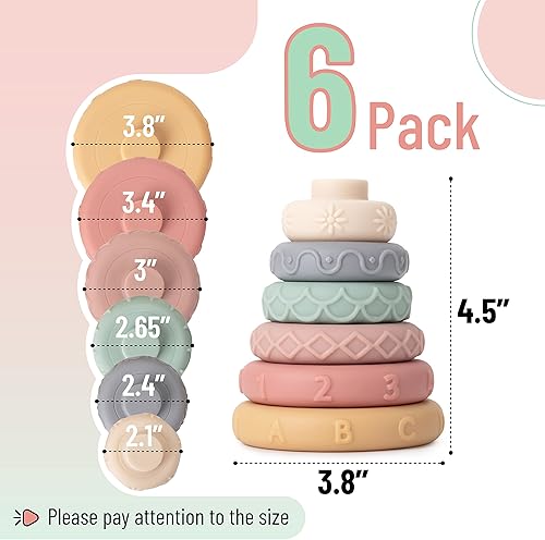 Miniatura 2 de Mr. Pen Anillos apilables de juguete - 6 piezas, anillos apilables para bebés