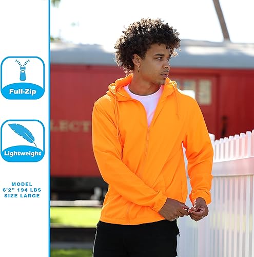 Miniatura 4 de Global Blank - Chaqueta cortavientos ligera para hombre resistente al agua.