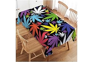 Stunning Cannabis Leaf-Themed Tablecloth for Party Celebrations Enhancements