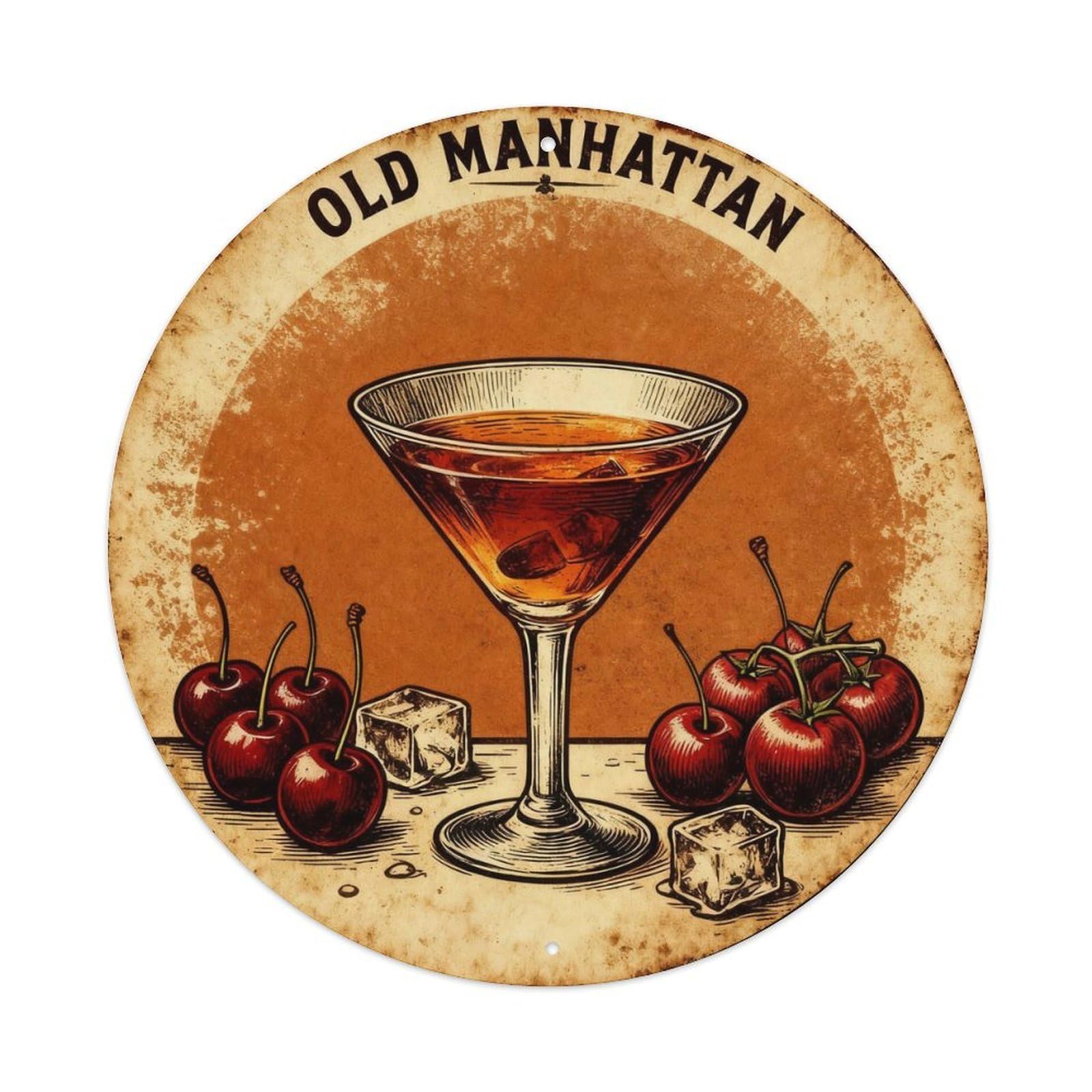 Old Manhattan Retro Tin Sign Metal Tin Sign Plaque