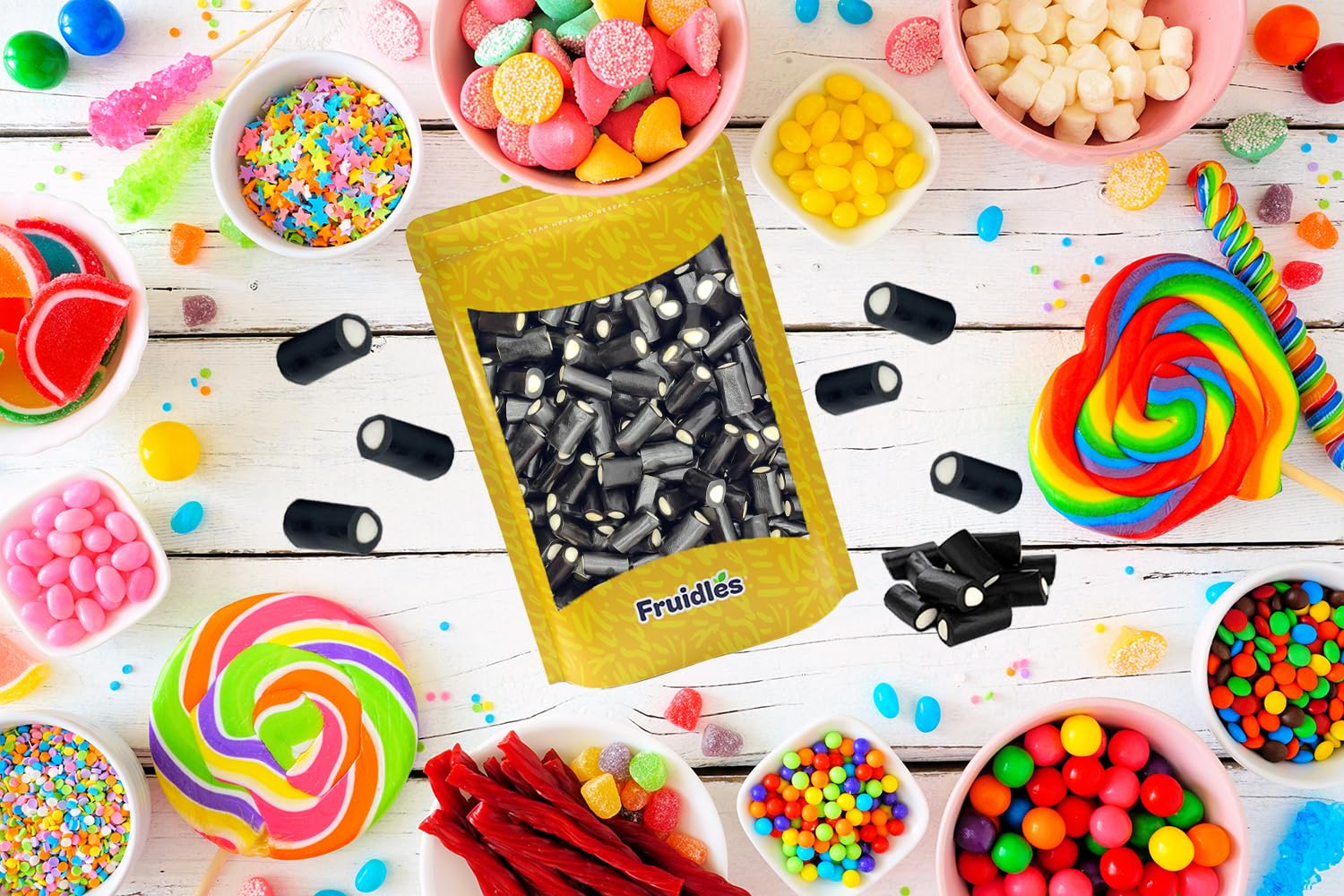 Amazon.com : Fruidles Black Licorice Rockies with White Center