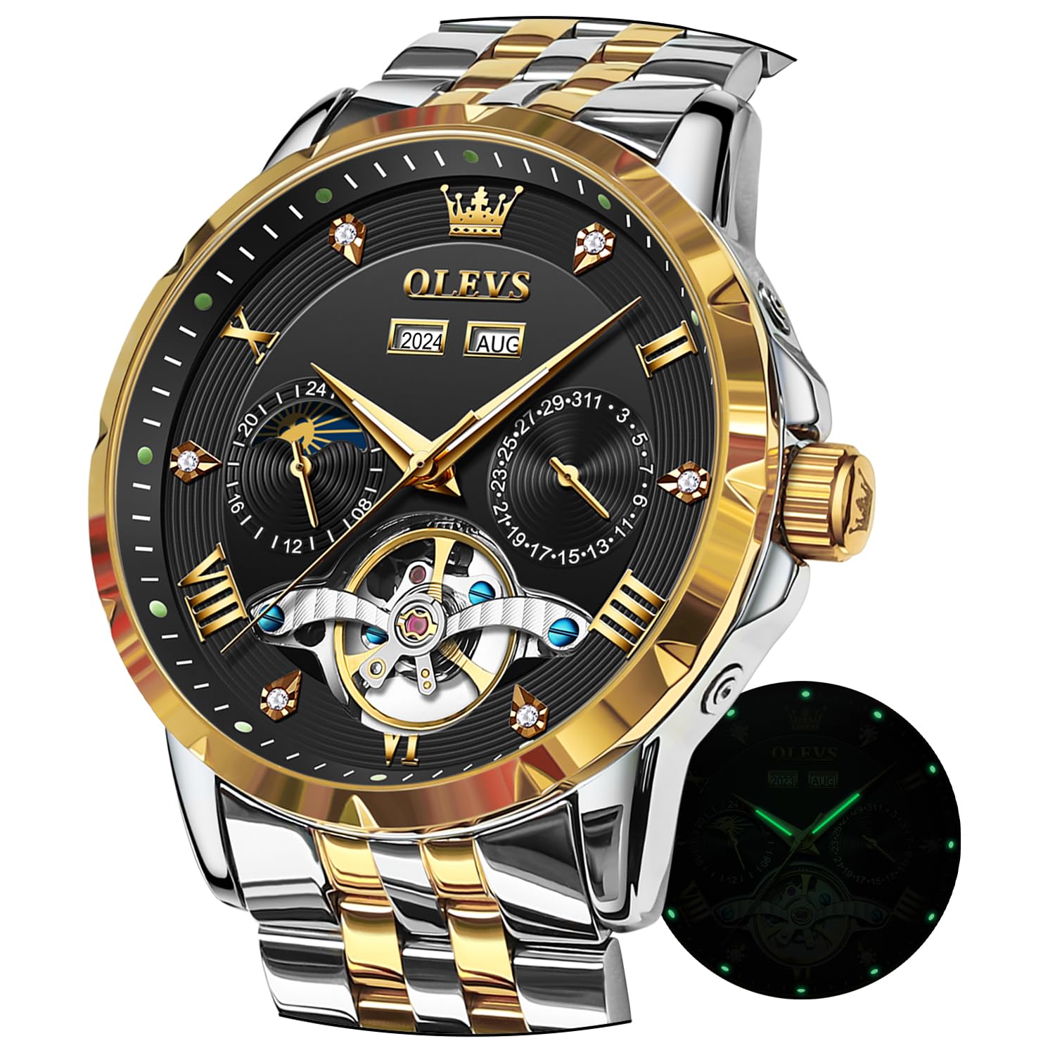 OLEVS G6691 Mechanical Automatic Watch, front view