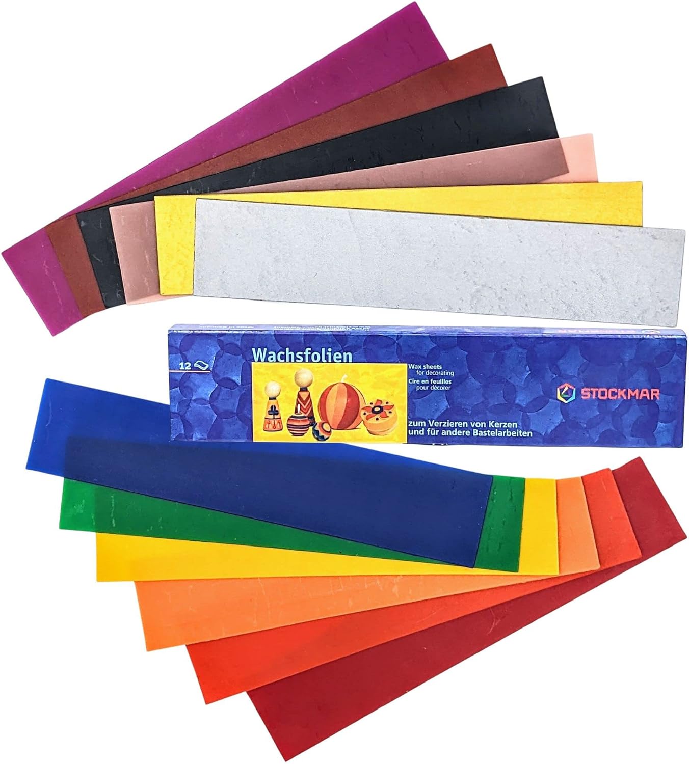Stockmar Decorating Wax 12 Narrow Sheets of Modeling
