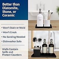 Vista 5 de Bandeja de Encimera y Tocador - 2 Piezas (11" y 7") Bandejas de Silicona Irrompibles para Cocina y Baño para Encimera, Bandeja para Dispensador