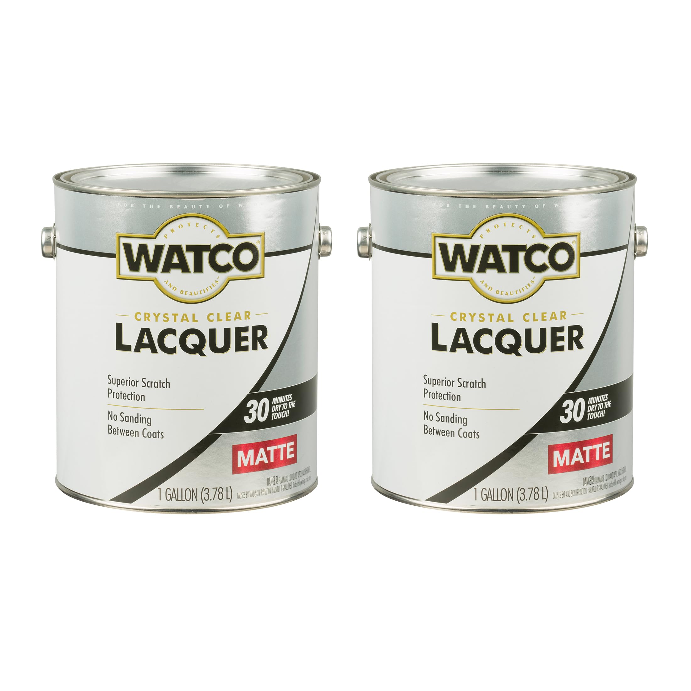 Watco 333690-2PK Lacquer Clear Wood Finish, Gallon, Matte Clear, 2 Pack