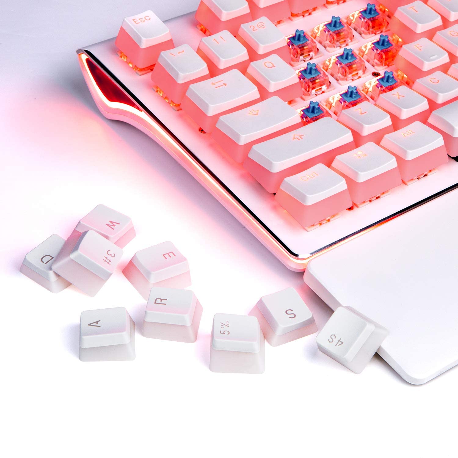 HAVIT Pudding Keycaps Backlit PBT Keycap Translucent Key Caps for